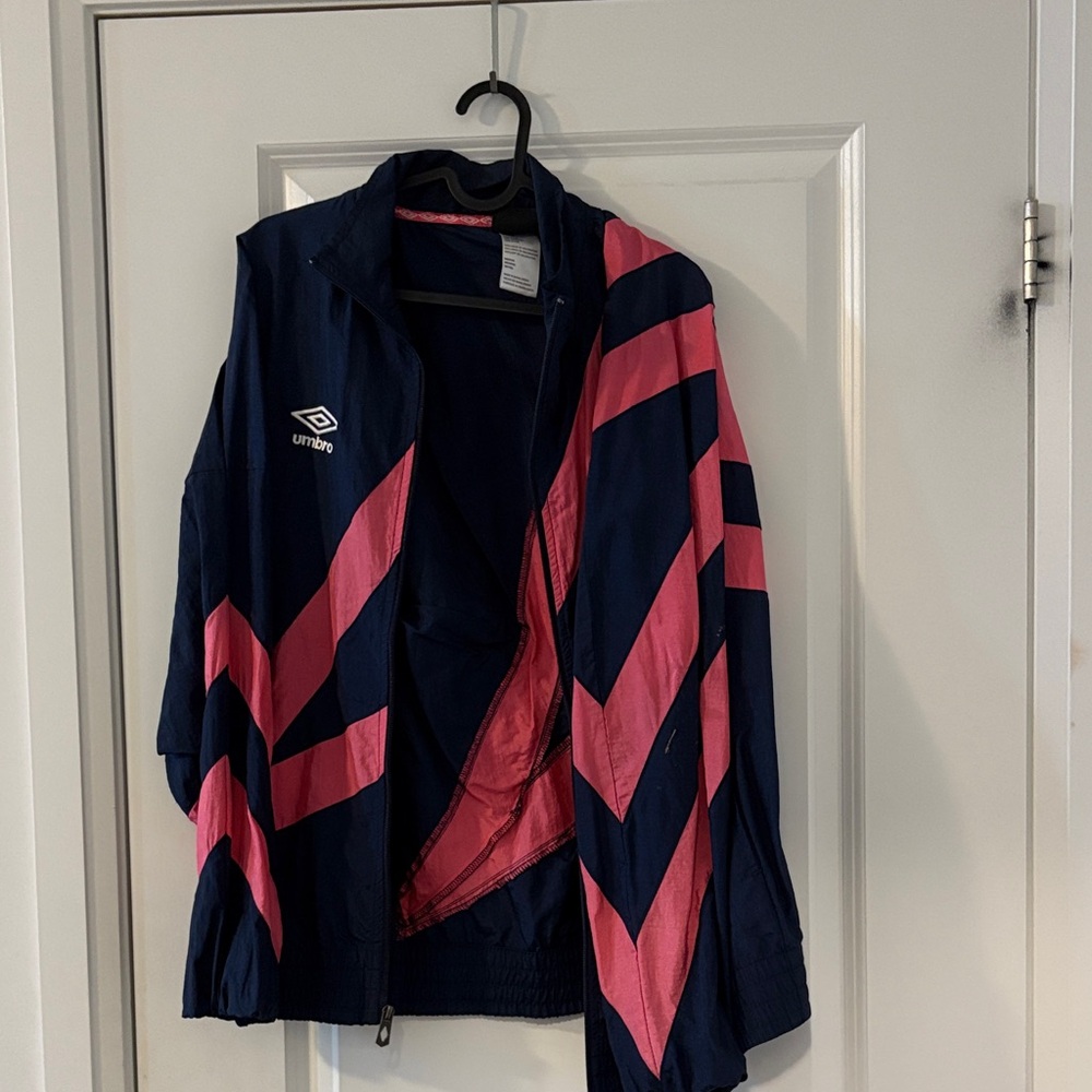 Umbro Women's Bomber Jacket in Navy and Pink